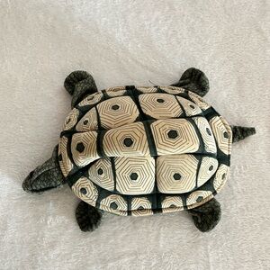 Folkmanis Folktails Tortoise Turtle Hand Puppet Plush Green Brown Full Body